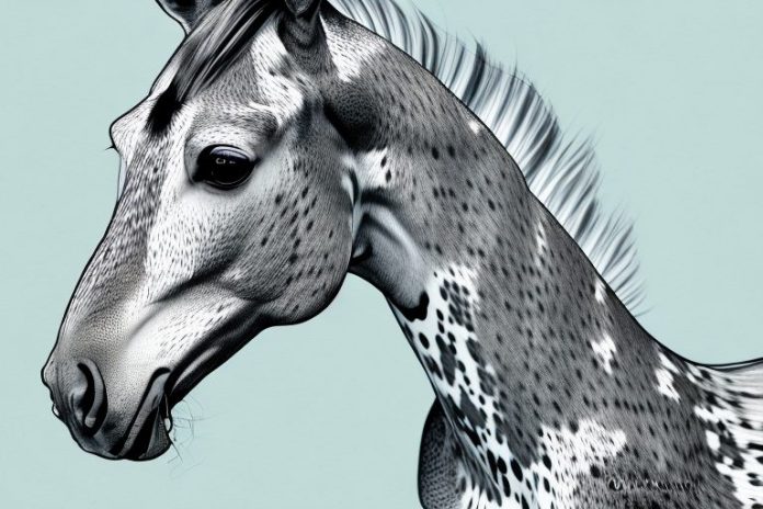 A beautiful appaloosa horse in its natural environment in midrand