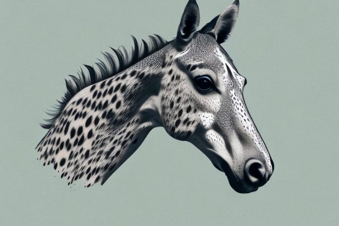An appaloosa horse in a kempton park