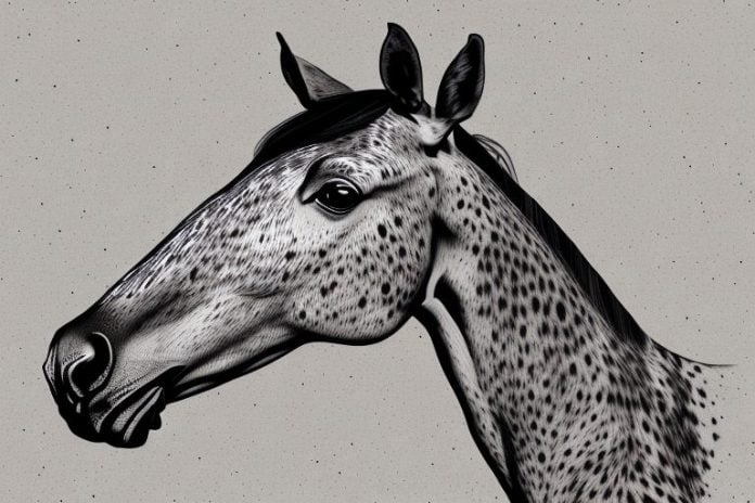 An appaloosa horse in a rural setting in louis trichardt