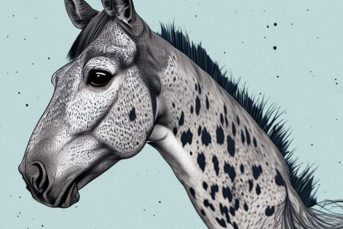 An appaloosa horse in its natural environment in nelspruit