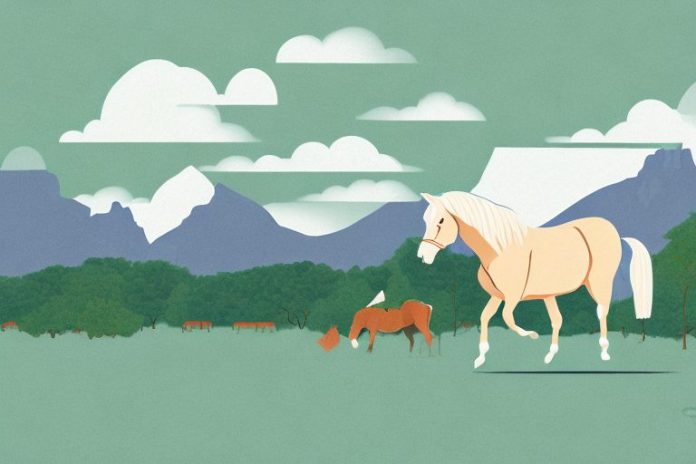 A haflinger horse in a scenic landscape of stellenbosch