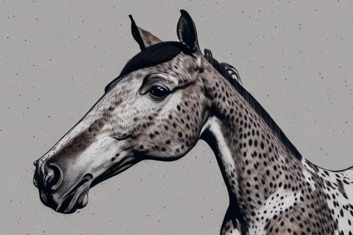An appaloosa horse in a rural setting in delmas