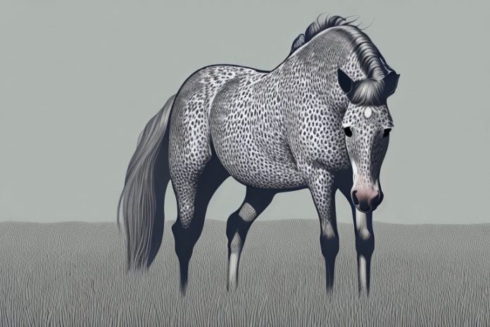 An appaloosa horse in its natural environment in mpumalanga