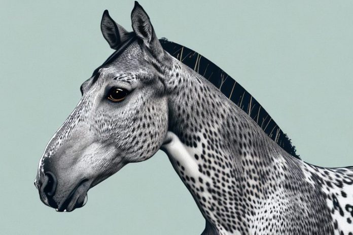 An appaloosa horse in a south african landscape