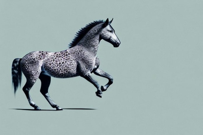 A majestic appaloosa horse galloping in a south african landscape