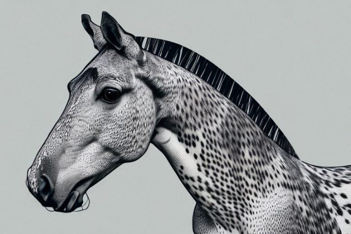 An appaloosa horse in its natural environment in calvinia