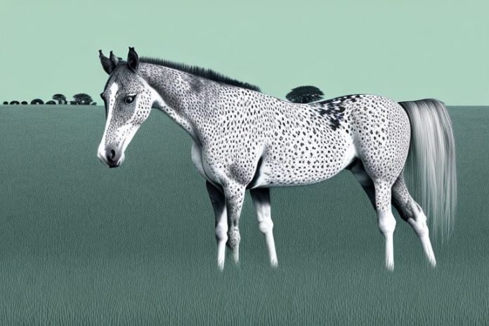An appaloosa horse standing in a field of grass in potchefstroom