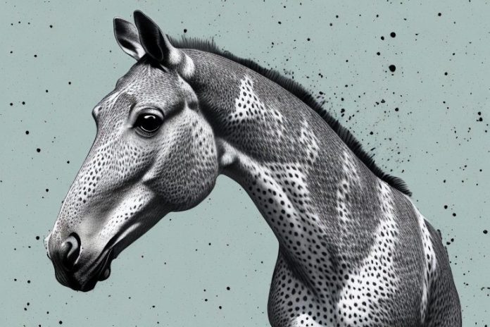 An appaloosa horse in its natural environment in stilfontein