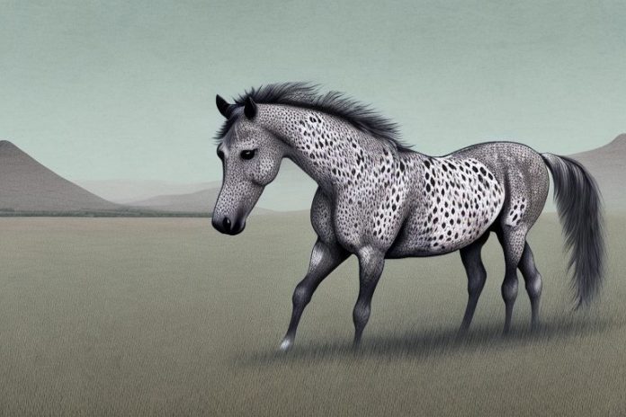 An appaloosa horse in a rural south african landscape