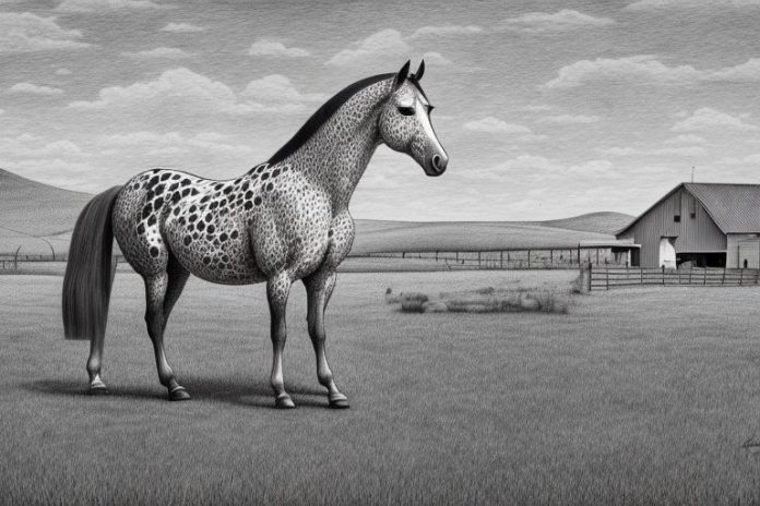 An appaloosa horse in a rural setting in lichtenburg