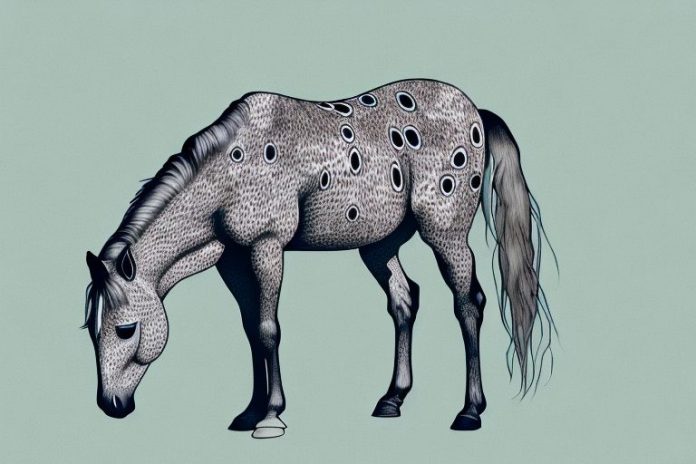 An appaloosa horse in the landscape of knysna