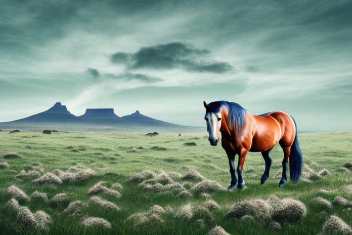 An icelandic horse in a rural south african landscape