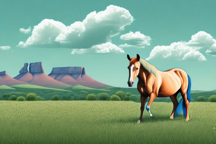 A horse in a field