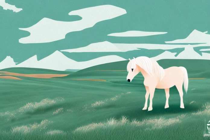 An icelandic horse in a landscape of rolling hills in port elizabeth