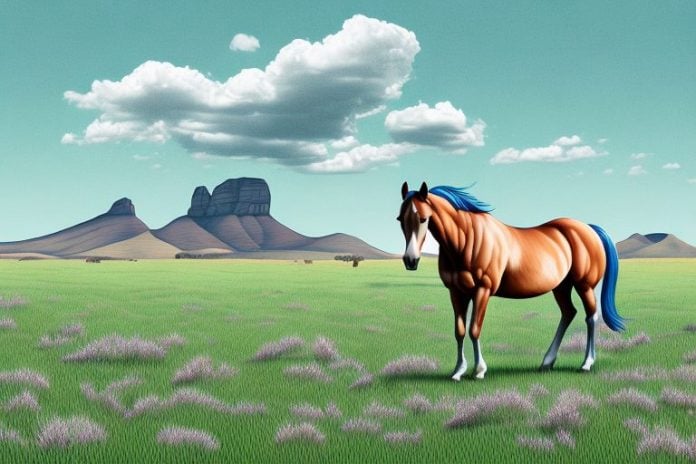 A horse in a field in graaff-reinet