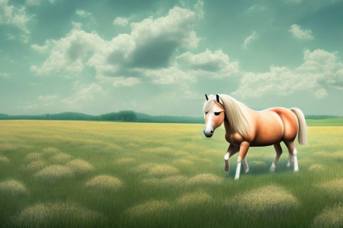 A haflinger horse in a rural setting