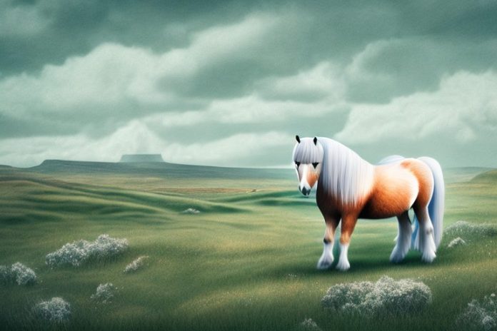 An icelandic horse in a rural landscape in virginia