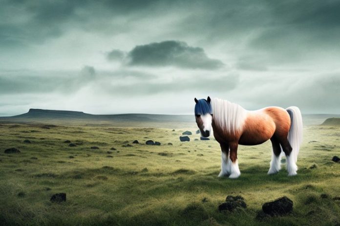 An icelandic horse in a rural landscape in eastern cape