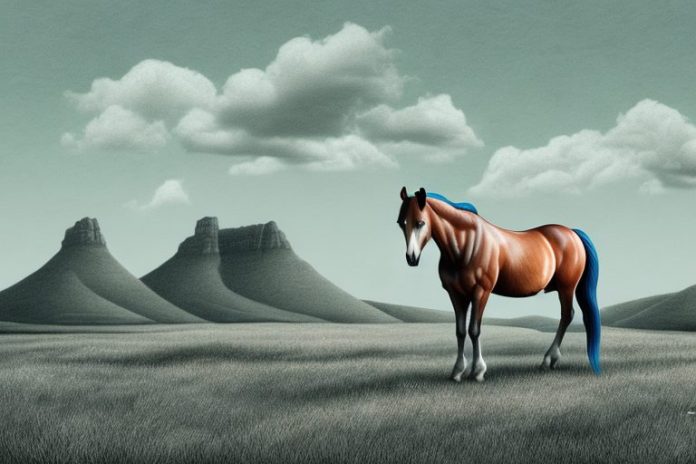 A horse in a rural south african landscape