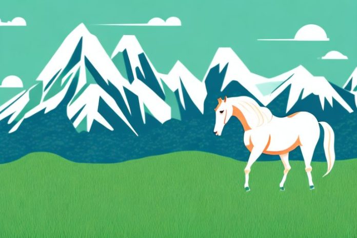 A horse in a grassy field