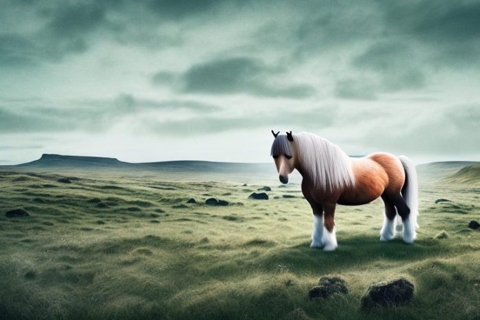 An icelandic horse in a rural landscape in hazyview