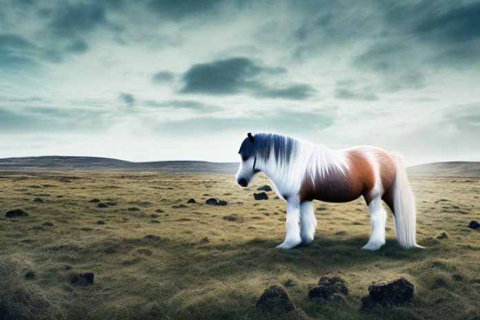 An icelandic horse in a rural landscape in upington