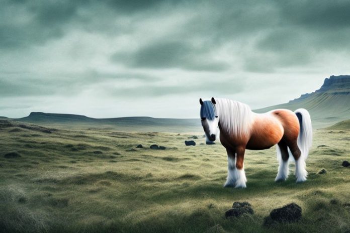 An icelandic horse in a rural landscape in hartswater