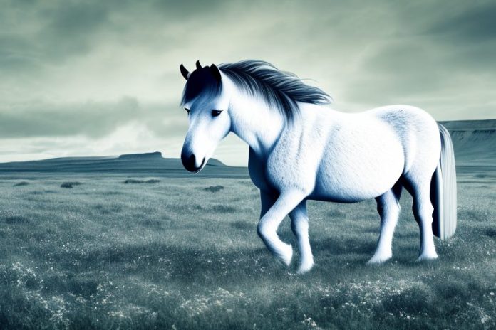 An icelandic horse in a field in colesberg