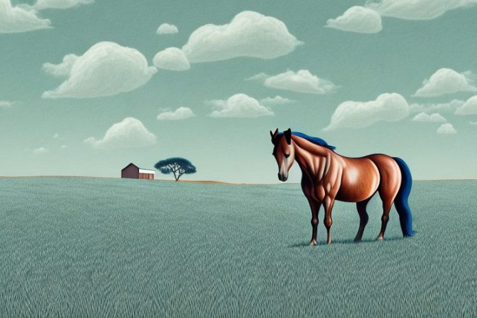 A horse in a field in calvinia