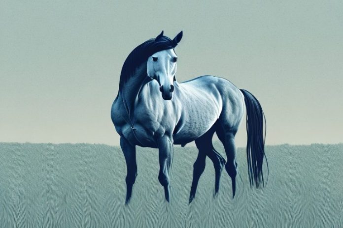 A horse in a field in the north west region of south africa
