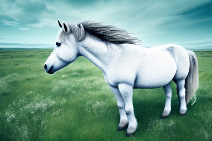 An icelandic horse in a grassy meadow in mafikeng