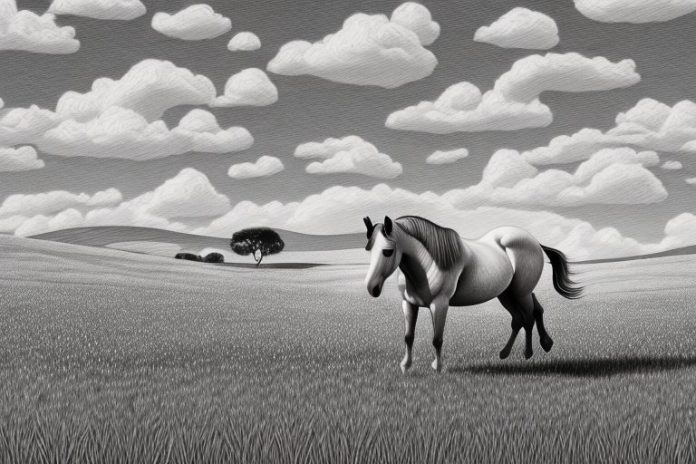 A horse in a field in stellenbosch