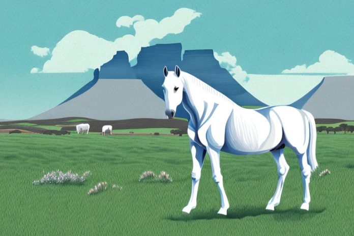 A horse in a pasture in mossel bay