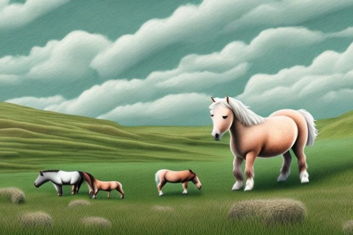 A shetland pony in a rural landscape in kwazulu-natal