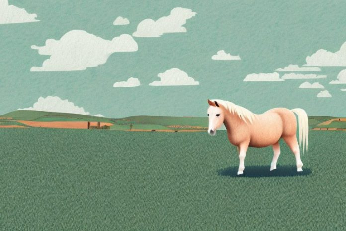 A shetland pony in a rural south african landscape