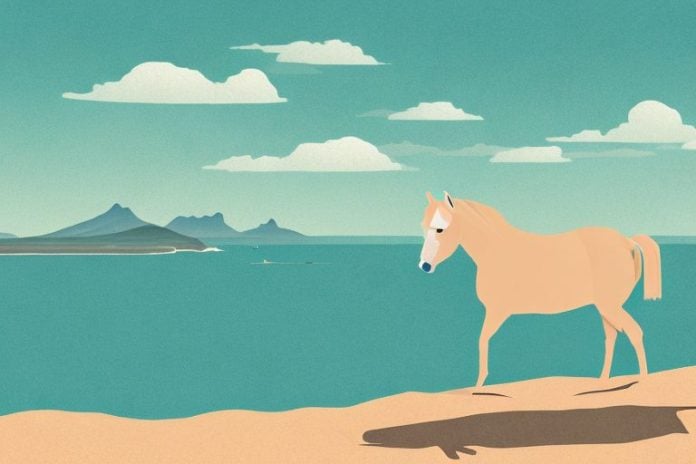 A haflinger horse in a scenic landscape
