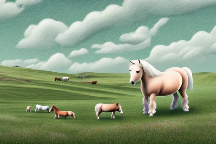 A shetland pony in a rural landscape in east london