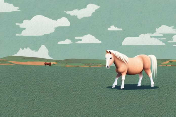 A shetland pony in a rural south african landscape