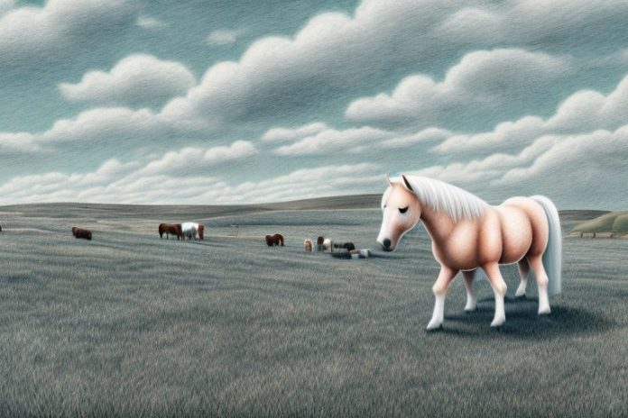 A shetland pony in a rural setting in parys