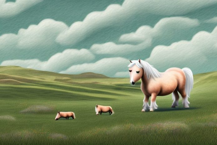 A shetland pony in a rural landscape in east rand