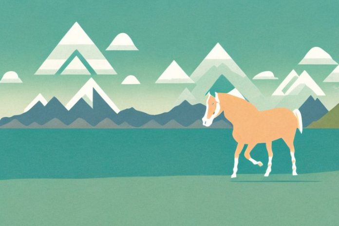 A haflinger horse in a scenic landscape