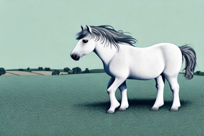A shetland pony horse in a field in randburg