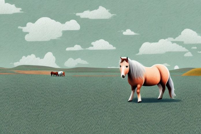 A shetland pony in a rural south african landscape