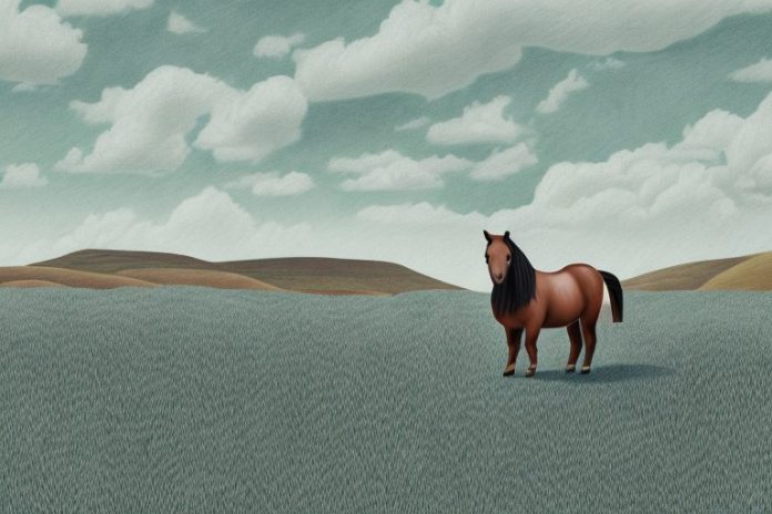 A shetland pony in a rural south african landscape