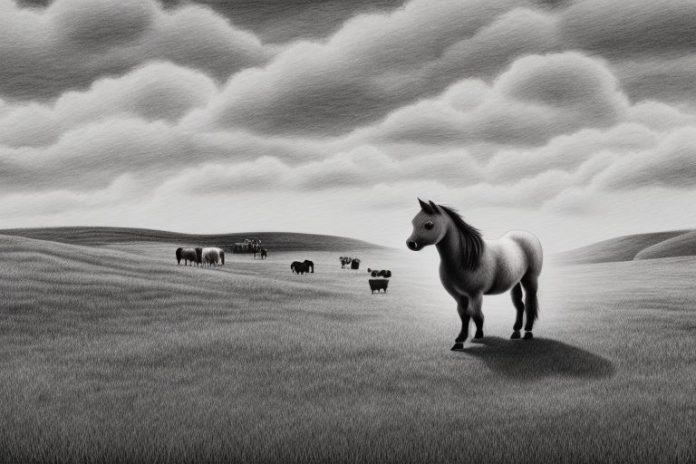 A shetland pony in a rural setting in lydenburg