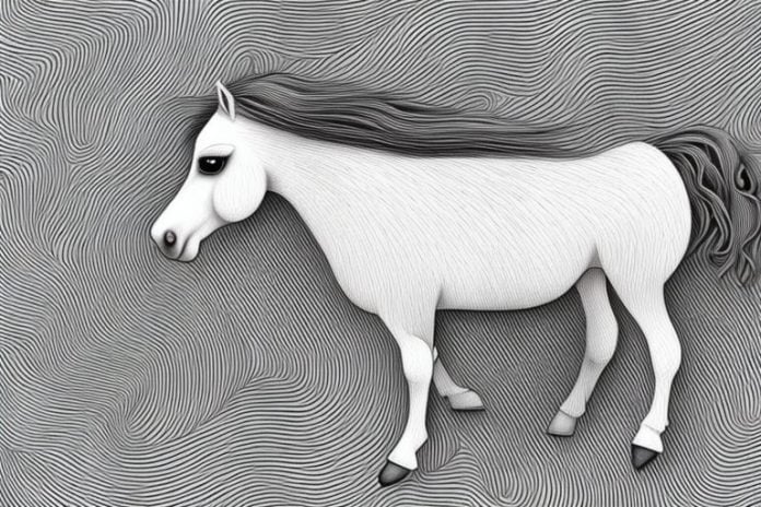 A shetland pony in its natural environment in kathu