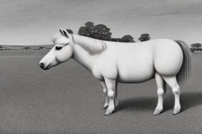 A shetland pony in a rural setting in kuruman