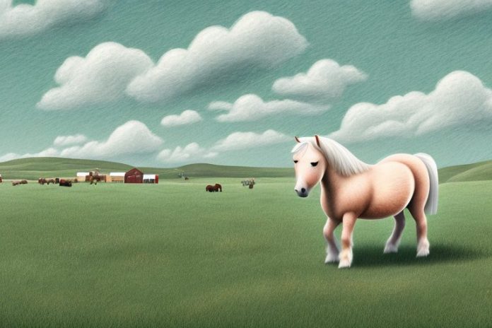 A shetland pony in a rural setting in rustenburg