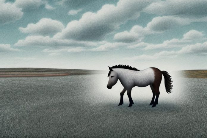A shetland pony in a rural setting in mafikeng
