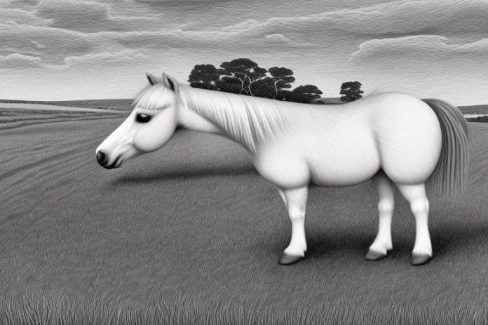 A shetland pony in a rural setting in brits